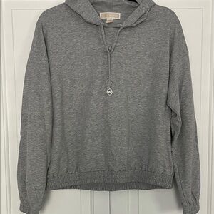 Michael Kors: Gray Hoodie with Drawstring